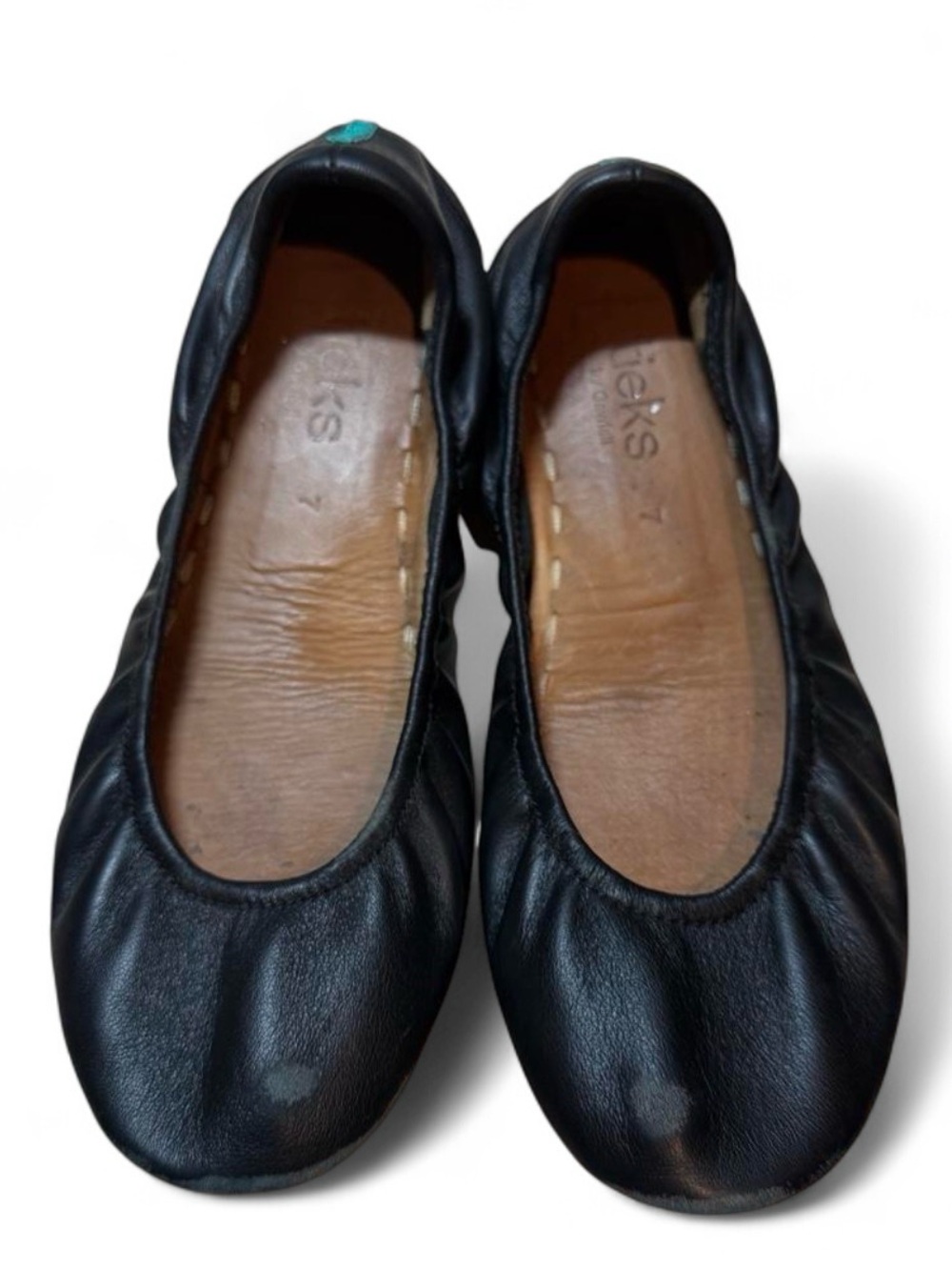 Tieks by Gavrieli Black Leather Foldable Ballet Commuter Travel Slip On Flats 7